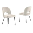 thumbnail image 1 of Contemporary Cream Velvet Side Chairs with Silver Chrome Base (Set of 2), 1 of 2