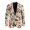 Christmas, variant on Stylish Sport Coat, Leopard Print with Blue Roses Polyester With Pockets Office Blazer for Formal Casual