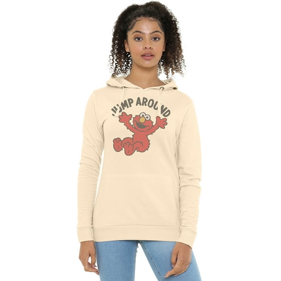 Sesame Street Elmo Jump Around Women's Pullover Hoodie, Stone, Medium