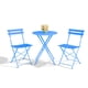 thumbnail image 1 of Juego de Bistro Exterior 3 Piezas - Mesa y 2 Sillas Plegables de Acero - Color Azul - Ideal para Balcón/Jardín (1 Set), 1 of 9