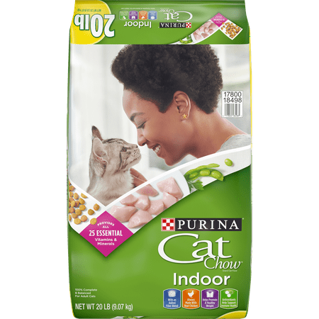 Purina Cat Chow Indoor Dry Cat Food, 20 lb (Best Cat Food For Skin Problems)