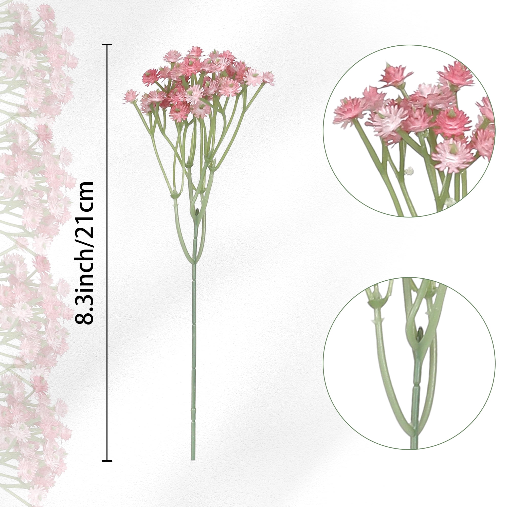 Unique Bargains Artificial Flowers 6Pcs Fake Flowers Bouquets Real Touch Bulk Bouquet Pink