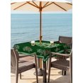 thumbnail image 2 of Outdoor Tablecloth with Umbrella Hole and Zipper, Green Christmas Tree Square Table Cloth 54x54 Inch Waterproof Tablecloth, Snowflake Xmas Botanical Berry Picnic Table Cover for Patio Camping, 2 of 7