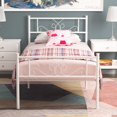 thumbnail image 1 of Weehom 12.7 Inch Twin Size Metal Bed Frame with Headboard Platform Bed Steel Slat Support Mattress Foundation Easy Assembly White, 1 of 2