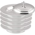 thumbnail image 1 of Communion Ware 5 Holy Stacking Bread Plates With A Lid - Stainless Steel (Mirror/Silver), 1 of 4