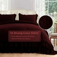 thumbnail image 3 of 3 Piece Luxury 5 Inch Two Layer Ruffle Comforter 550 GSM All Season (Oversized Queen Size) Premium Super Soft - 800 TC, 100% Egyptian Cotton- Solid Wine Colour, 3 of 7