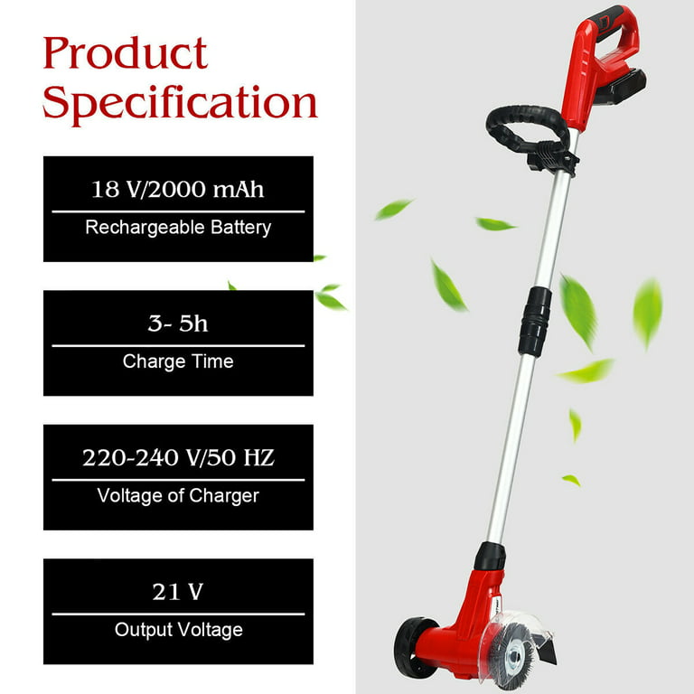 Costway Electric Weed Sweeper Cordless Paving Grout Cleaner Patio