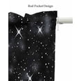 thumbnail image 5 of Starry Sky Kitchen Valances for Windows Farmhouse Linen Window Valance Curtain for Living Room Window Treatment Modern Black Abstract Dots Stars Aesthetic Valance Rod Pocket Topper, 42 x 12 Inch, 5 of 6