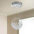 thumbnail image 2 of Modern Crystal Round Raindrop Chandelier Lighting Flush Mount LED Ceiling Light Fixture Pendant Lamp for Diningroom Bathroom Bedroom 3 GU10 Bulbs Required 12.6 in Wide 25.6 inch High, 2 of 6