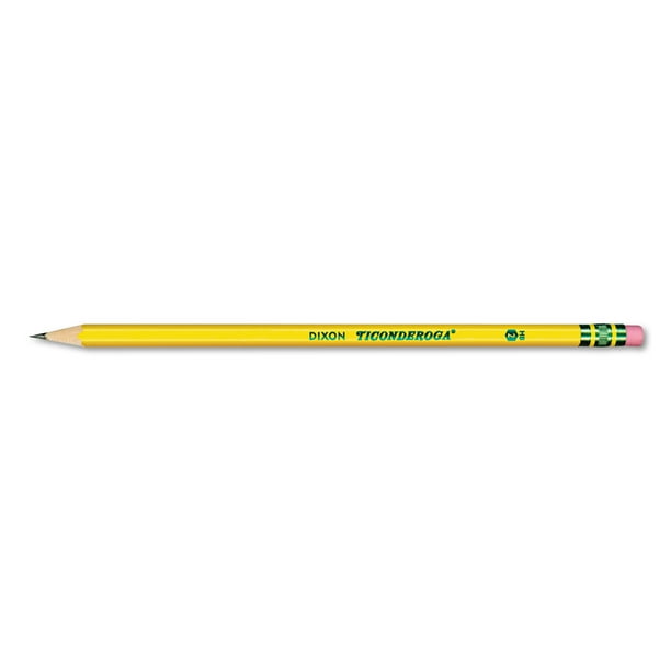 Dixon Ticonderoga Pre-Sharpened Pencil, #2 HB, Yellow, 12-Count