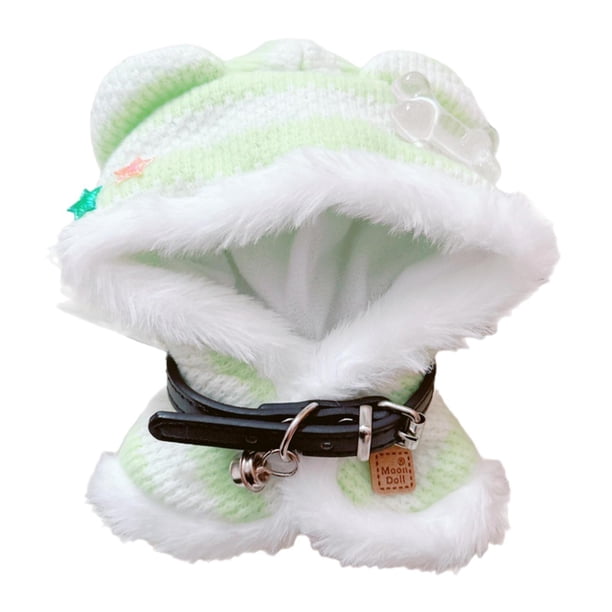 Ropa Para Muñecas Capa De Muñeca De Felpa Ropa De Chal De Muñeca Suave De Dibujos Animados Para Muñecas De 17 Cm Verde