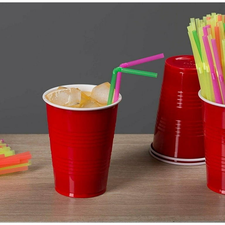 Wow Plastic Disposable Plastic Drinking Straws - 500 Count (Red/Green) -  Value Pack