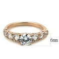 thumbnail image 2 of IP Rose Gold(Ion Plating) Stainless Steel Ring with AAA Grade CZ in Clear for Women Clear Stone Color Style TK3516 Size 5, 2 of 5