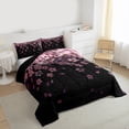 thumbnail image 3 of Homewish Cute Cartoon Sakura Bedding Comforter Set,Japanese Cherry Blossom Twin Comforter Sets,Pink Black Bedding Set For Girl,Breathable Home Decor Reversible,2 Pieces, 3 of 8