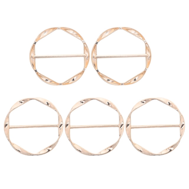 ADDHAT 5Ud Clips Metálicos Dorados Para Con Seguro Y Decorativo Redondo