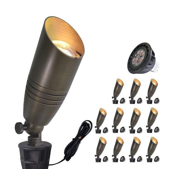 Focos paisajísticos de latón COLOER, paquete de 12, 5 W, MR16, 12 V