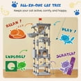 thumbnail image 3 of MWPO 74.8-in Extra Large Cat Tree with Double Condo and Scratching Post Tower,Light Gray, 3 of 8