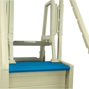 Confer Resin in Pool Steps and Ladder - Warm Gray Frame w/Blue Threads