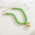 thumbnail image 4 of Leaf Resin Chunky Beaded Necklace for Women, Simple Modern Style Necklace Jewelry Accessory, 4 of 6