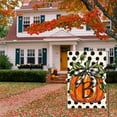 thumbnail image 4 of Fall Monogram Letter B Garden Flag Polka Dot Pumpkin 12x18 Inch Double Sided Outside, Small Burlap Family Last Name Initial Yard Decoration, 4 of 6