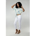 thumbnail image 4 of Women's Hawaiian Tie Front Crop Top Aloha Shirt in Pacific Palm Cream 2XL, 4 of 5
