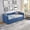 Blue, variant on Twin Upholstered Daybed with Pop-Up Trundle, Tufted Sofa Bed with Vertical Stripe Backrest, No Box Spring Needed for Guest Room Living Room,Blue