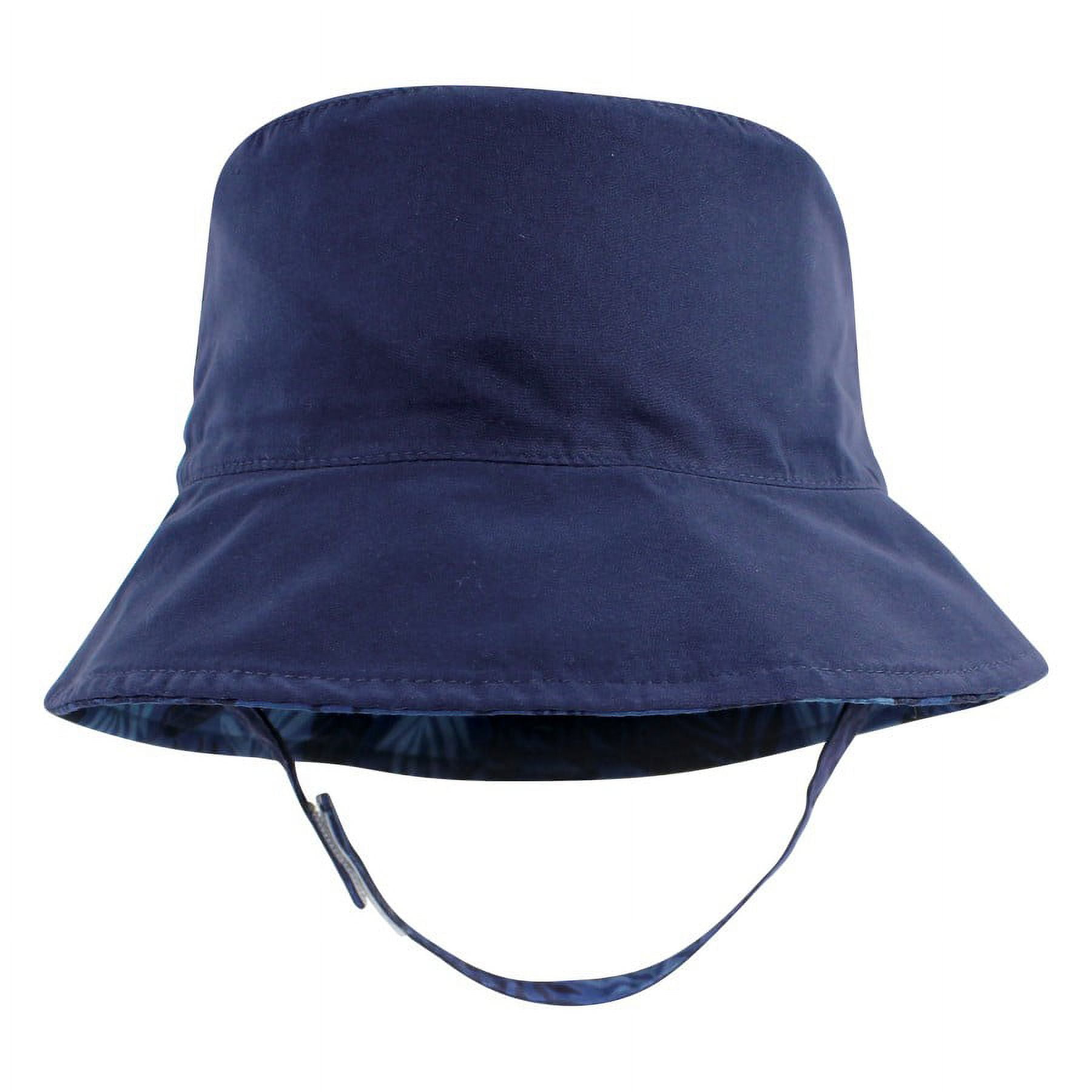 Hudson Baby Sun Protection Hat, Navy Blue Dot