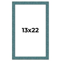 13x22 Frame Blue Rustic Barnwood Solid Wood Picture Frame Width 1.25 Inches | Interior Depth 0.5