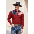 thumbnail image 4 of COOFANDY Men's Casual American Flag Button Down Shirts Slim Fit Long Sleeve Shirt, 4 of 6