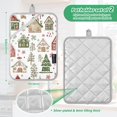 thumbnail image 6 of Yayeee Pot Holders Kitchen Heat Resistant with Pocket 7"x9.8" Cotton Oven Cooking Hot Pads, Brown Christmas House, 6 of 7
