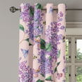 thumbnail image 3 of Ambesonne Floral Grommet Curtain, Spring Atmosphere Bees Print, 50"x96", Pale Peach Lilac Green, 3 of 5