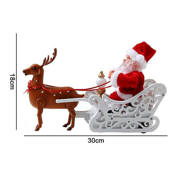 Christmas Toy Gifts Santa And Deer Christmas Electric Car Toy With Music Reindeer With Sleigh