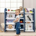 thumbnail image 4 of Costway Kids Toy Storage Organizer w/ Bins & Multi-Layer Shelf for Bedroom Playroom Blue, 4 of 11