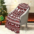 thumbnail image 4 of Red Christmas Throw Blanket for Couch Christmas Plaid Blanket Christmas Blankets and Throws, 50x60 Inch, 4 of 6
