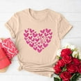 thumbnail image 2 of VALMASS Women Valentine's Day Shirts Short Sleeve Crewneck Heart Graphic T-Shirts Casual Pullover Tunic Tops (S, A Khaki), 2 of 5