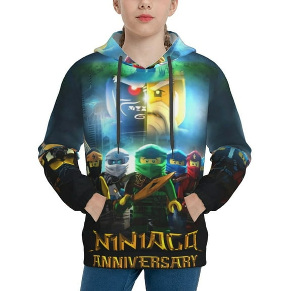 NinJago Boys' Hoodie Realistic 3d Print Graphic Hooded Sweatshirts With Drawstring Medium