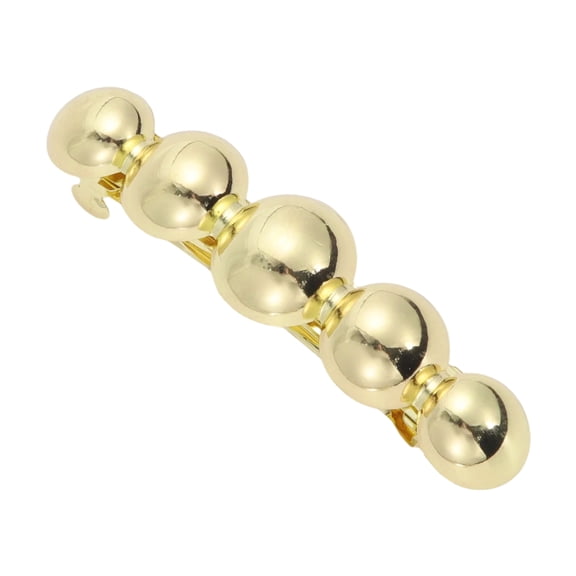 Unique Bargains 1 Pc Hair Barrettes Glossy Round Hair Clips Gold Tone