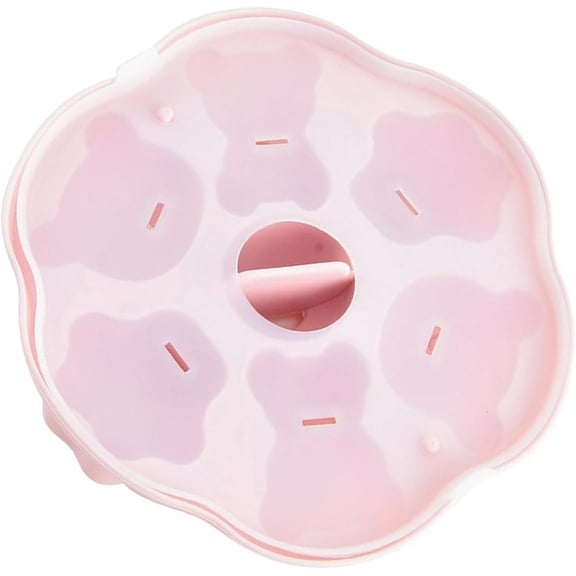 Jelly Mold, Silicone Choclate Mold, 6 Holes with Cute Bear and Cat Paw Shape Baking Mold for Kids, Ice Cube Mould, Cake, Pudding & Dessert Mould with Lid for Home Kitchen(Pink)