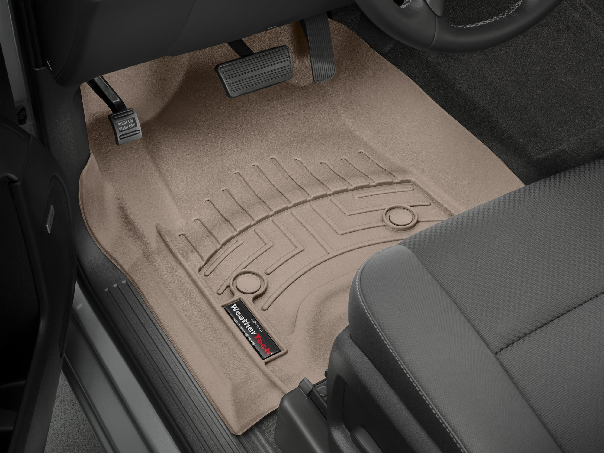 WeatherTech Custom Fit FloorLiners compatible with Sierra 2500HD/3500HD, Silverado 2500HD/3500HD - 1st Row (Driver & Passenger), Tan