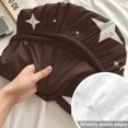 thumbnail image 4 of Twin Sze Fitted Sheet Set - Modern Brown 2 Piece Bedding Sets 16" Deep Pocket Fitted Sheet with 1 Pillowcase, Japanese Style Moon Stars Minimalism Brushed Microfiber Hotel Luxury Bed Sheets, 4 of 9
