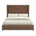 thumbnail image 3 of Alpine Furniture Mundo Upholstered Standard King Platform Bed in Brown, 3 of 10