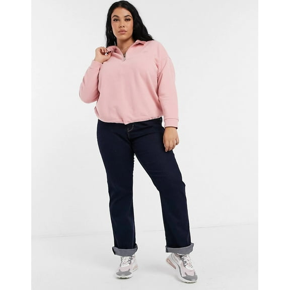 Levi's Womens Plus Size Quarter Zip Sweatshirt,Pink,3X