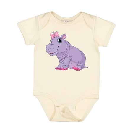 

Inktastic Cute Purple Hippo Girls Baby Bodysuit