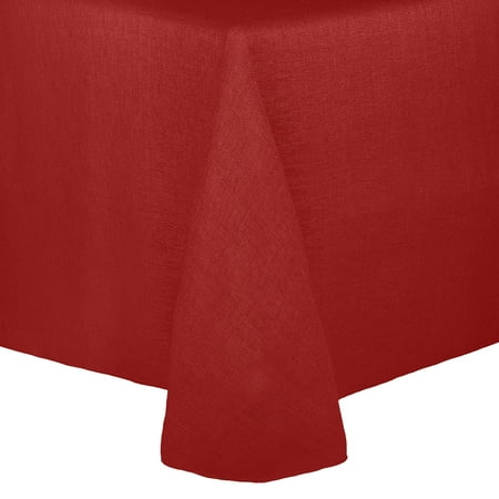 

Ultimate Textile (2 Pack) Faux Burlap - Havana 90 x 156-Inch Rectangular Tablecloth - Basket Weave Holiday Red