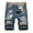 Blue, variant on Leesechin Mens Denim Shorts Jean Shorts for Men Zipper Elastic Slim Denim Shorts Play Wrap Ripped Mid-length Pants