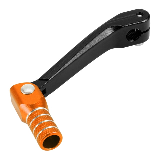Palanca de cambio de motocicleta plegable Unique Bargains para Honda CRF150F 2003-2017, aleación de aluminio, palanca de cambio negra con cabeza naranja y anillo de tono plateado