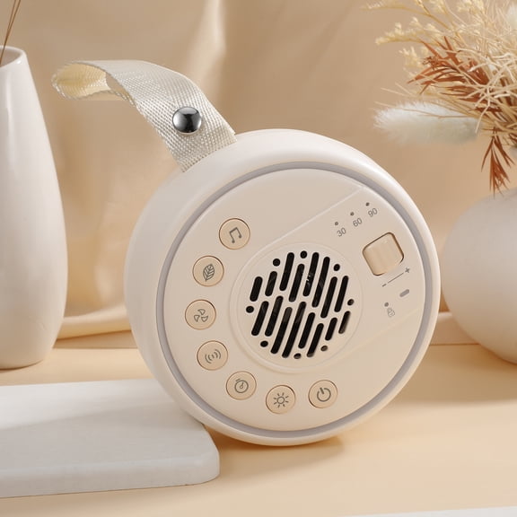 LIOOBO Travel Friendly Beige White Noise Machine with Custom Timer and Volume Control