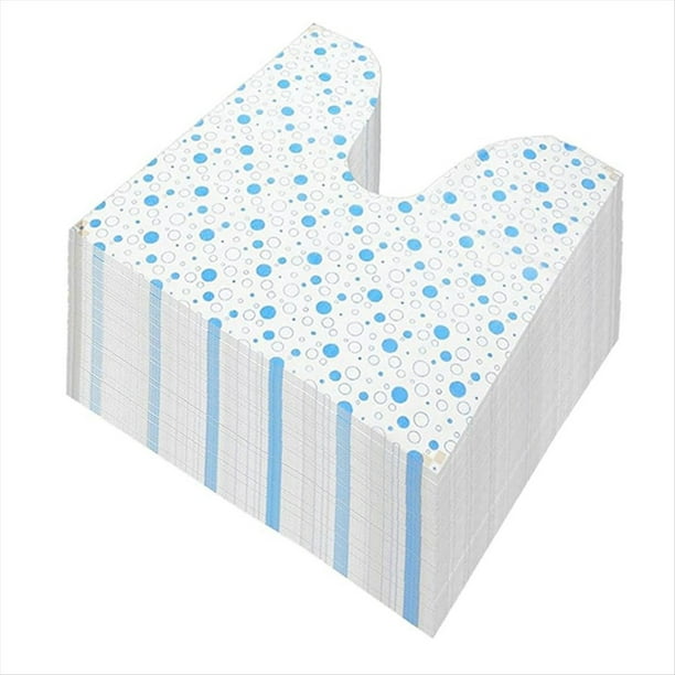 Paquete de 50 Alfombrillas Desechables para Inodoro, Protector de Suelo para Inodoro, Antiorin, en Forma de U, Impermeables y Antideslizantes.