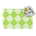 thumbnail image 4 of YFYANG Washable Heat-Resistant Placemats, 70% PVC/30% Polyester, Green Leaf Lattice Pattern Kitchen Table Mat, 12" x 18" 4 Piece, 4 of 6