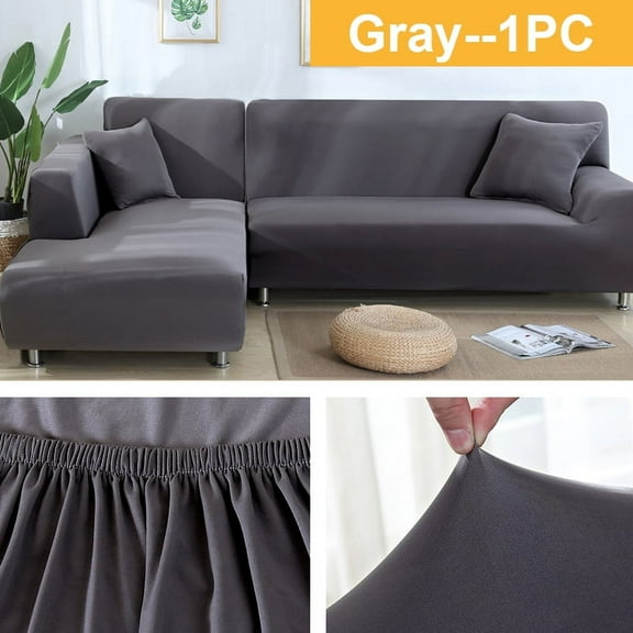 Elastic Sofa Cover for Living Room Solid Color Sofa Covers Stretch Cushion Cover Corner 1/2/3/4 Seat L Shape Sofa Need Buy 2pcs